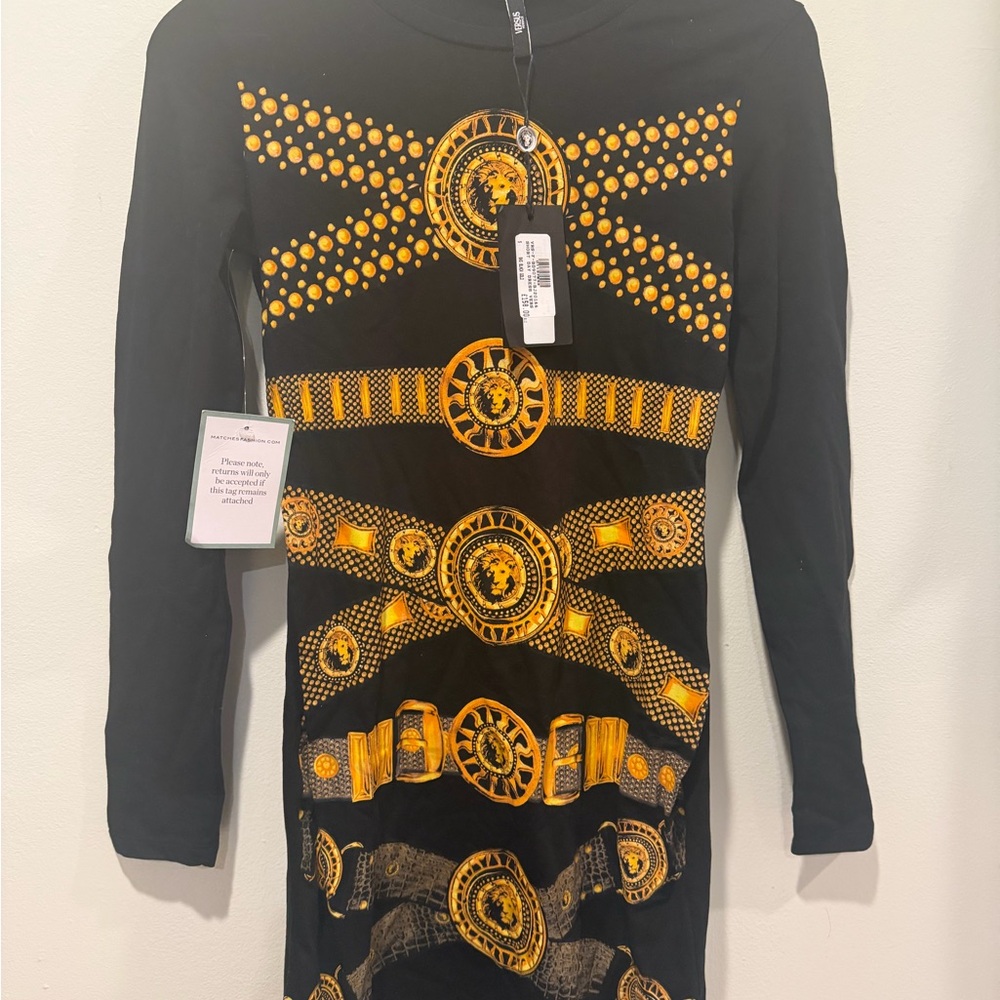 NWT Versus Black and Gold Long Sleeve Dress - Size S - Picture 8 of 13